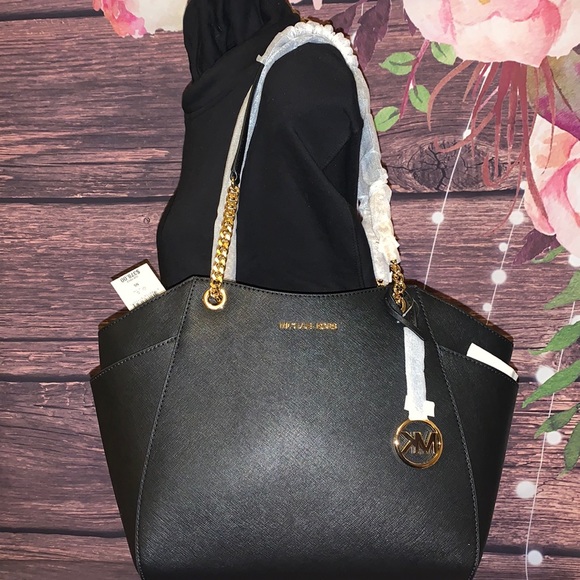 MICHAEL KORS LARGE CHAIN BLACK JET SET TRAVEL - Picture 2 of 8